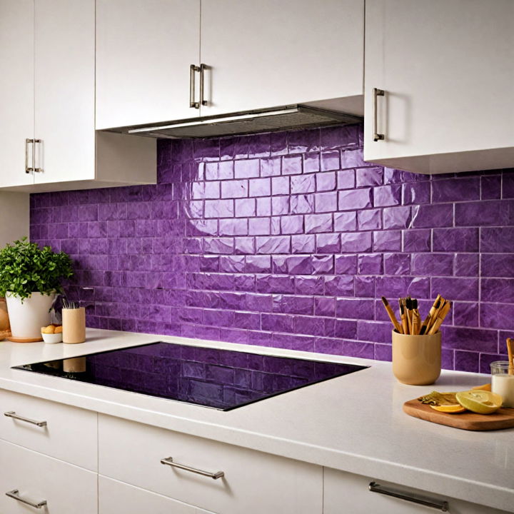 purple backsplash tiles kitchen