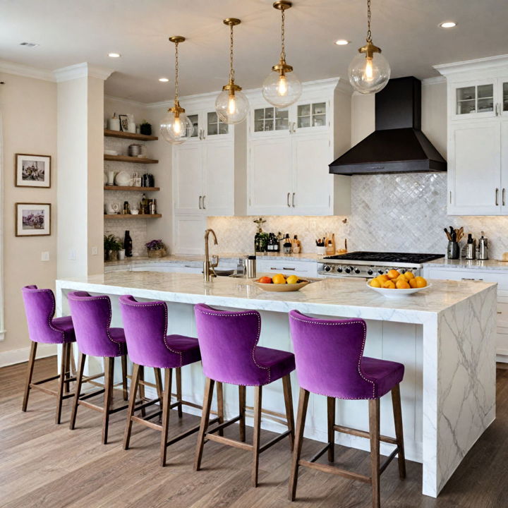 purple bar stools for kitchen