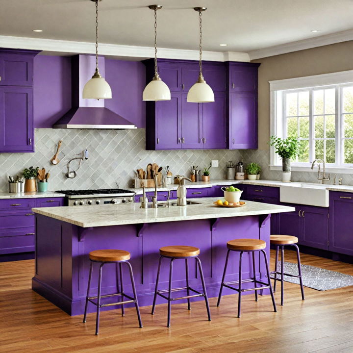 purple paint accents for kitchen