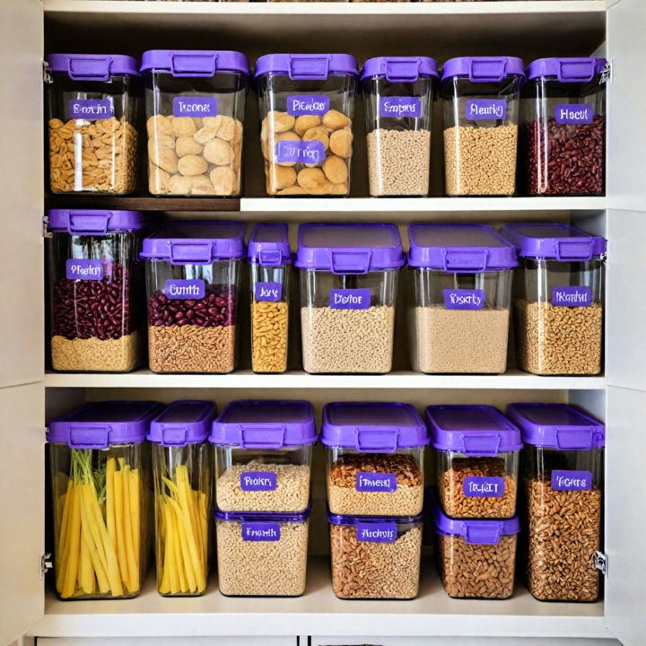 purple pantry containers for kitchen