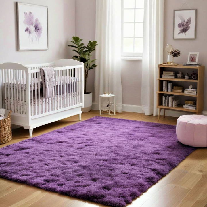 purple rug for nursery decor