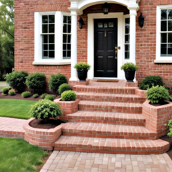 raised brick platform steps