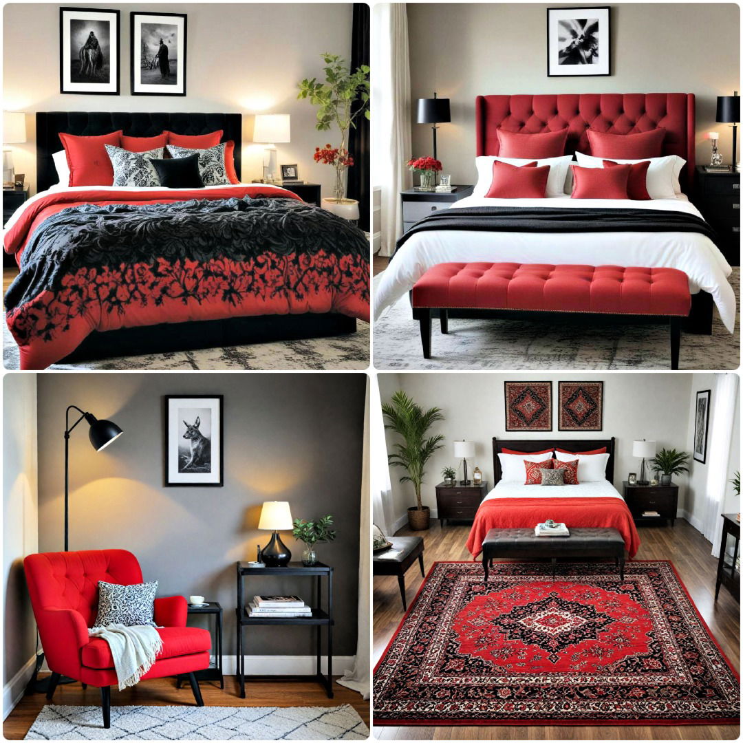 20 Red and Black Bedroom Ideas for A Romantic Retreat