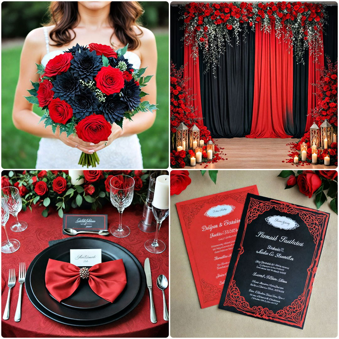 25 Red and Black Wedding Ideas: From Classic To Edgy