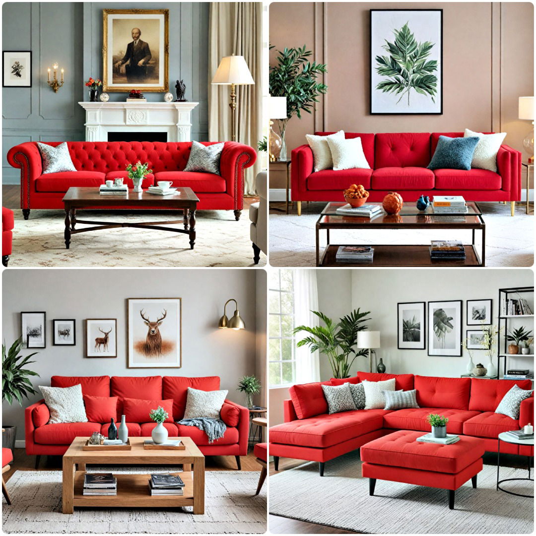 20 Red Couch Living Room Ideas for A Bold Statement