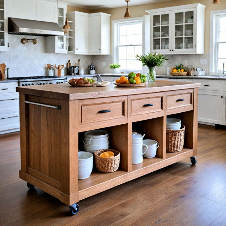 rolling cabinets kitchen island