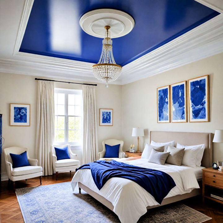 royal blue bedroom ceiling