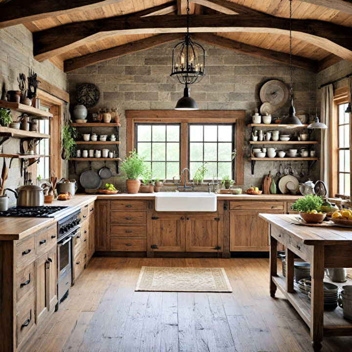 rustic barn kitchen