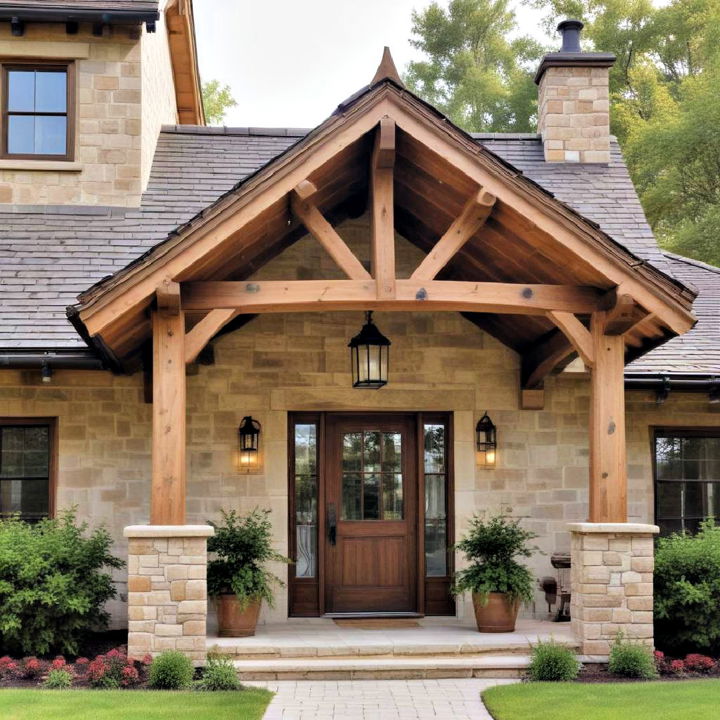 rustic beam roof to create a cozy aesthetic