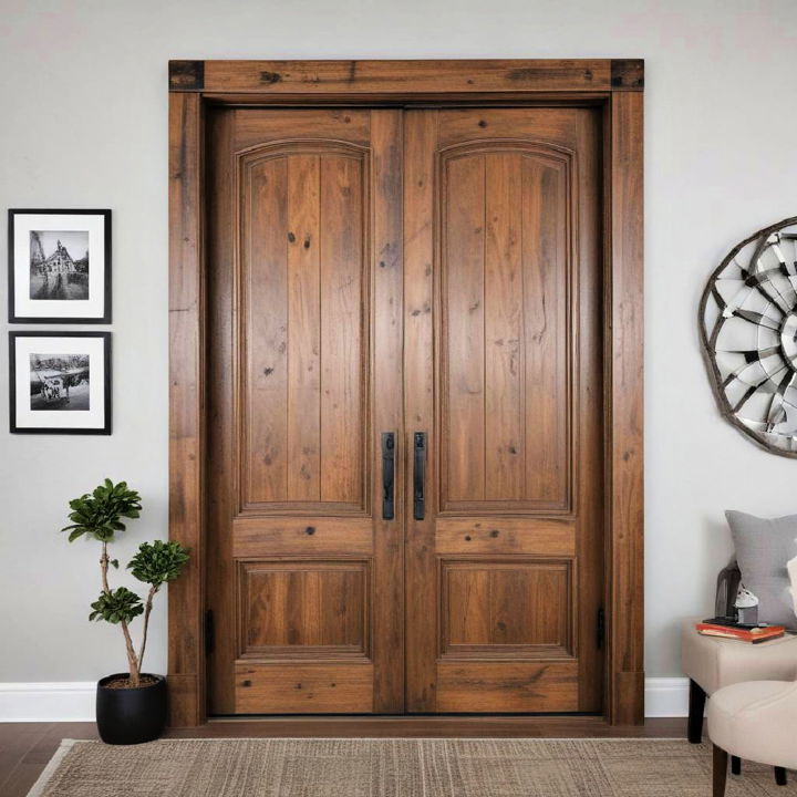 rustic wooden doors for home office