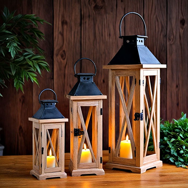 rustic wooden lanterns