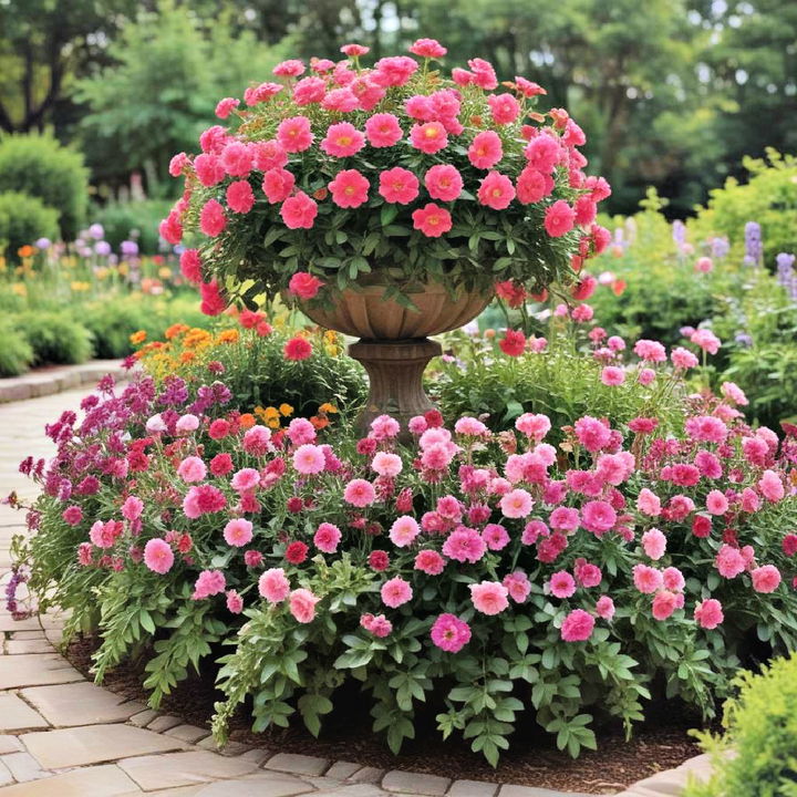 seasonal flower display for formal garden