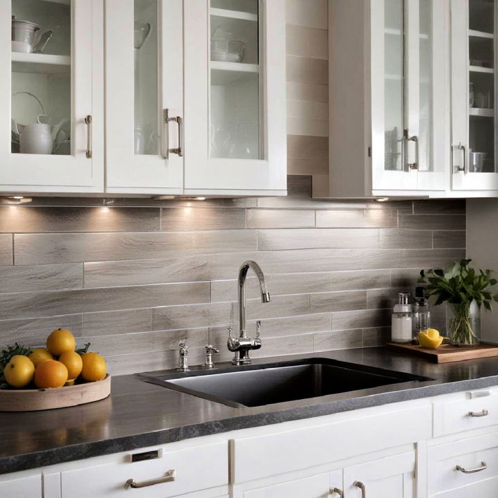 shiplap backsplash with a glossy finish