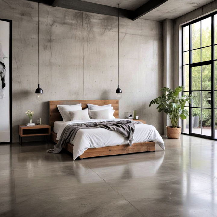 sleek concrete floor