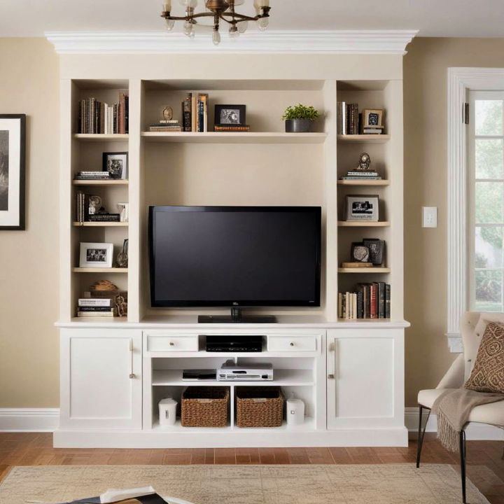 sleek media center for alcove