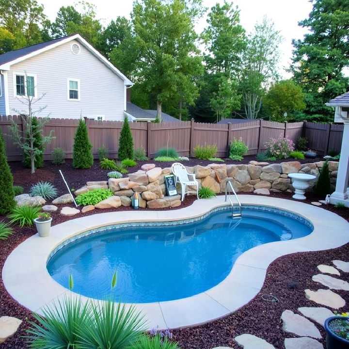 small kidney shaped inground pool