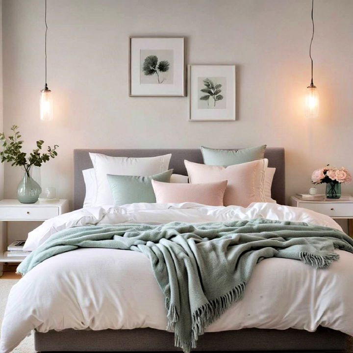 soft pastel accents bedroom