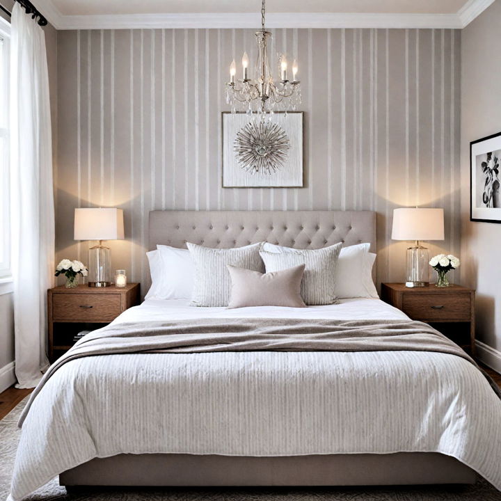 sophisticated stripes bedroom wallpaper