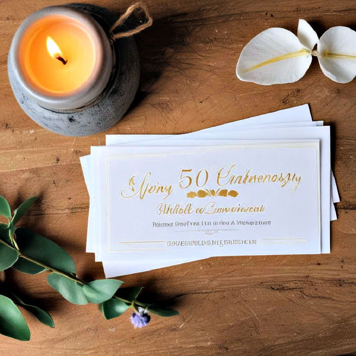 spa voucher gift for the 50th anniversary