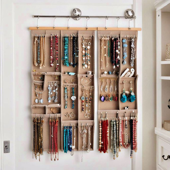 space saving hanging jewelry organizers