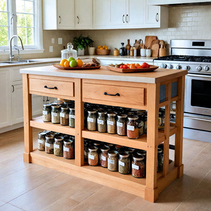 spice rack storage kitchen island