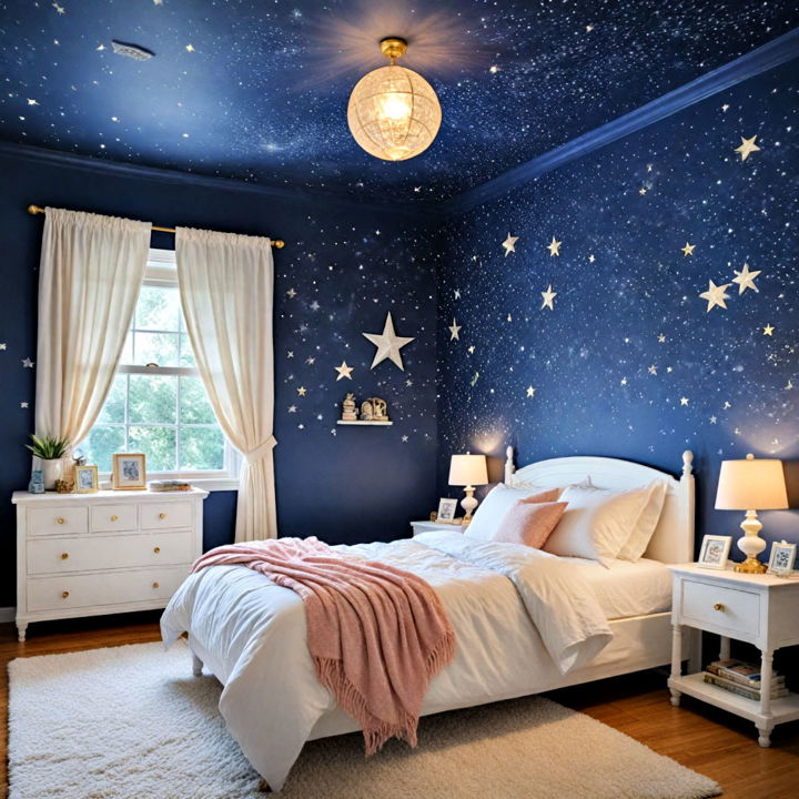 starry night theme bedroom for girls