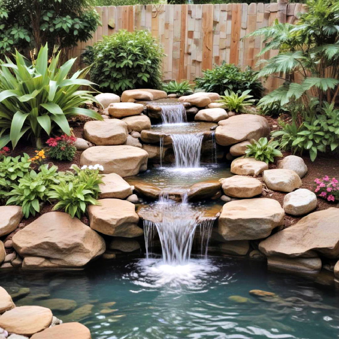 stepping stone waterfall for small pool