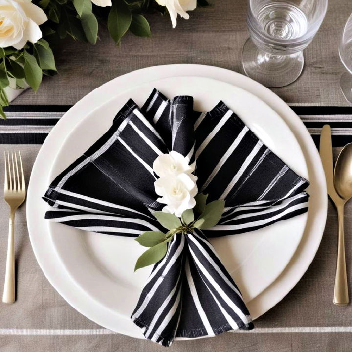 striped napkins for wedding