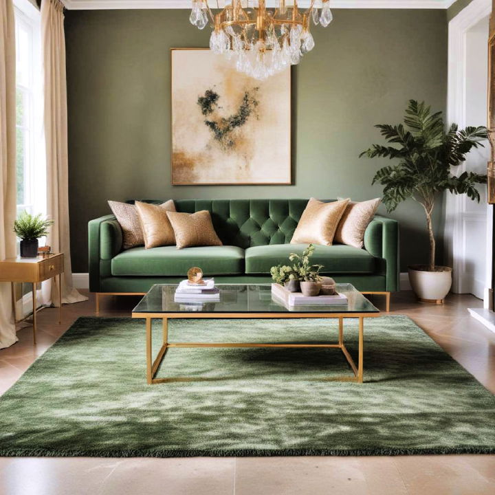 stylish and modern green rug