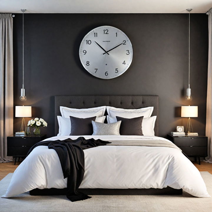 stylish black and silver clock