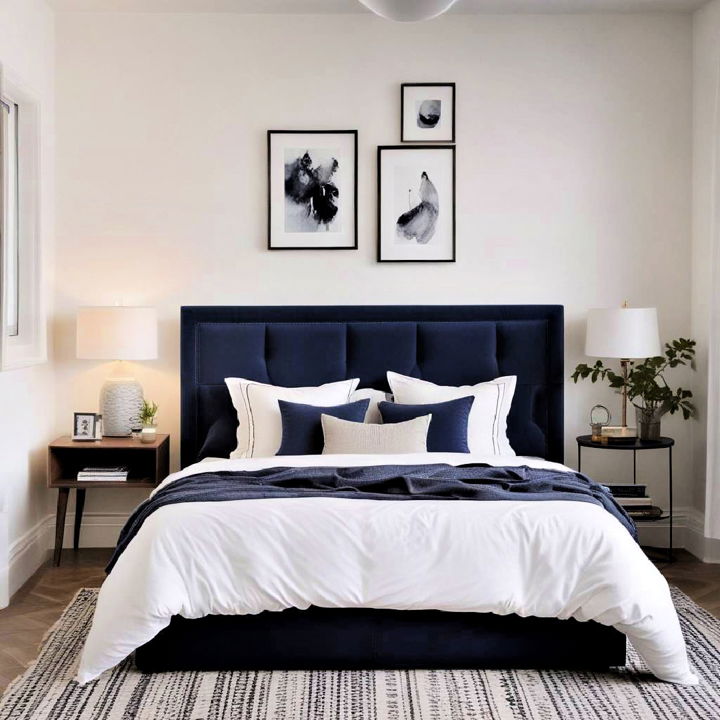 stylish blue bed frame