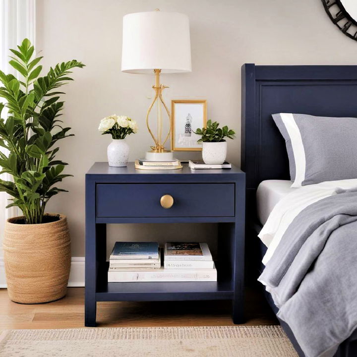 stylish dark blue nightstand