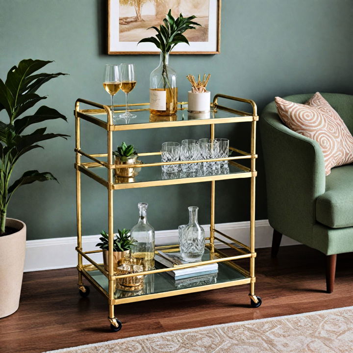 stylish gold bar cart