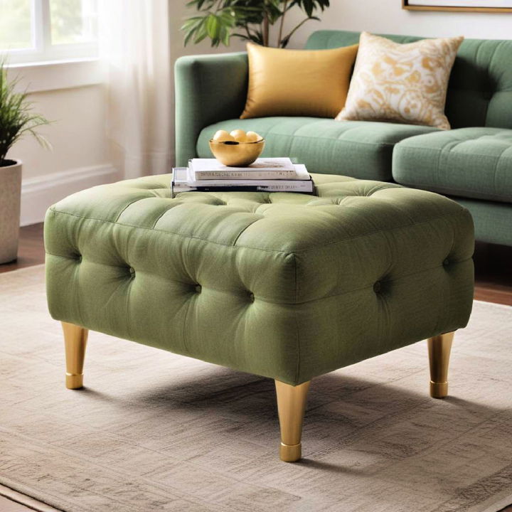 stylish green ottoman for living room