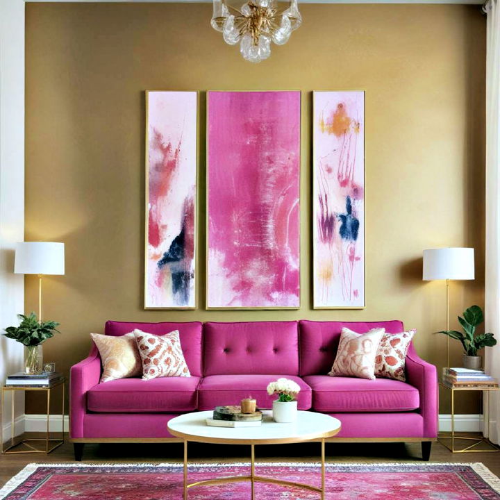 stylish magenta pink couch