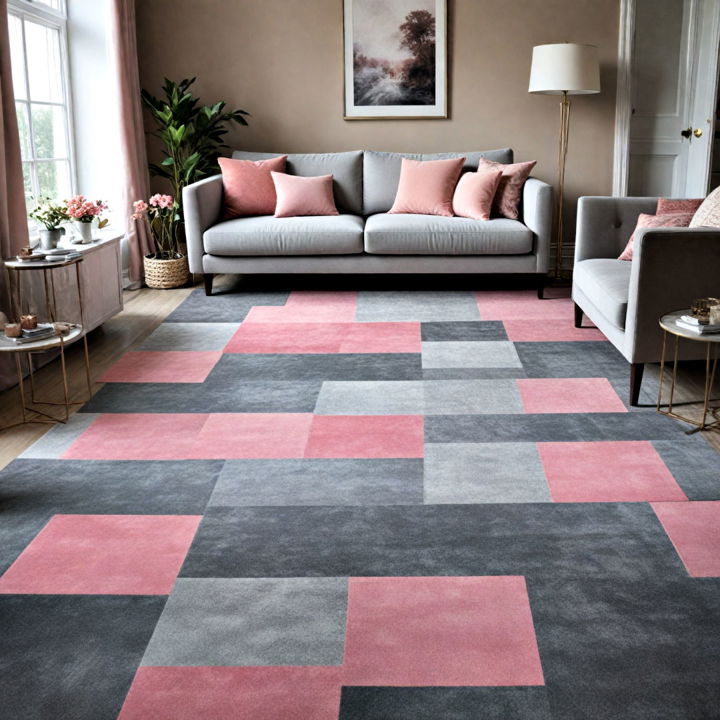 stylish pink and grey flooring