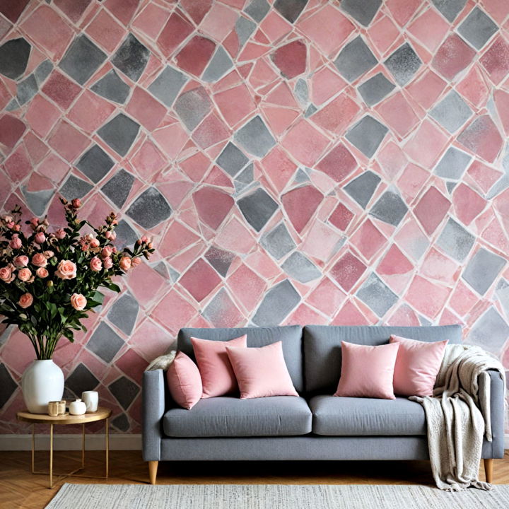 stylish pink and grey patterns for any living room