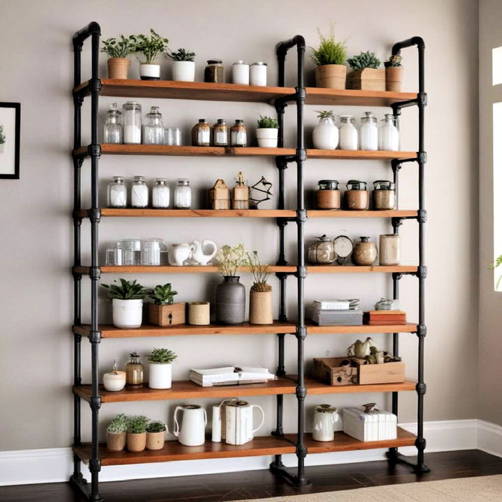 stylish piping shelves