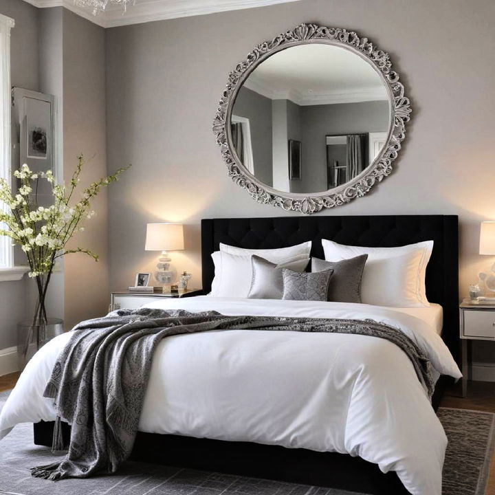 stylish silver mirror bedroom