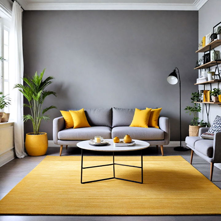 subtle sophistication grey and yellow living room