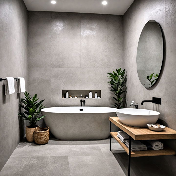 textured concrete surface bathroom
