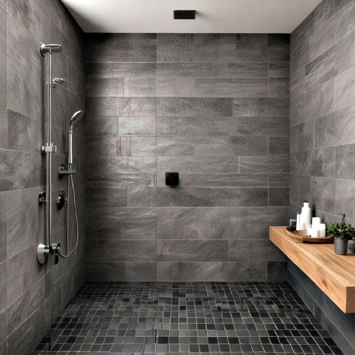 textured surfaces shower area