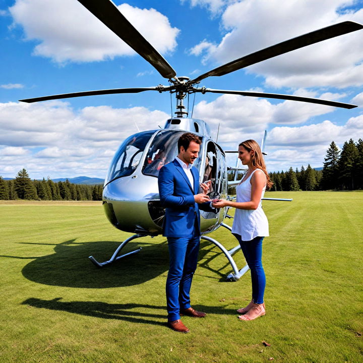 thrilling helicopter ride wedding proposal