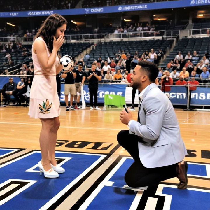 thrilling sports event wedding proposal