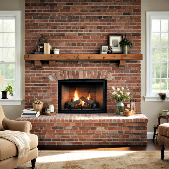 traditional brick hearth décor