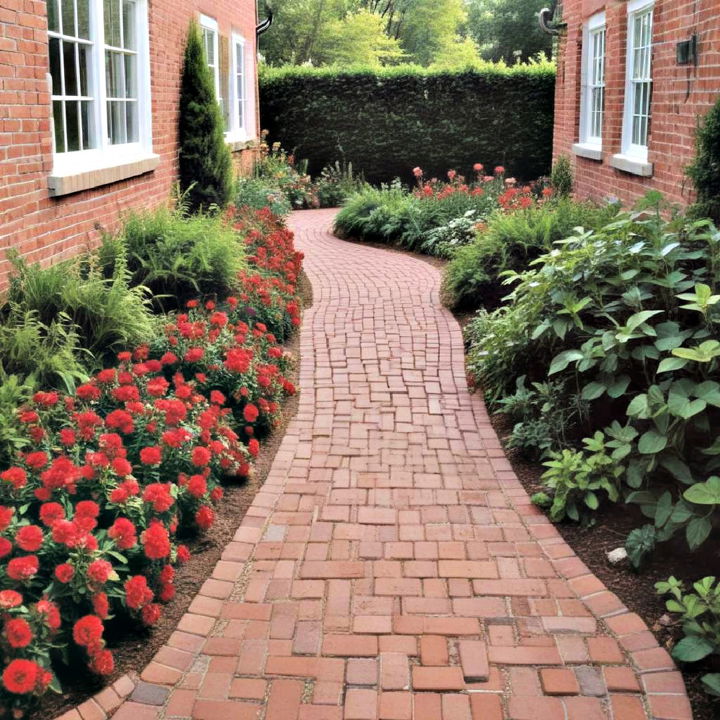 traditional red brick pathway