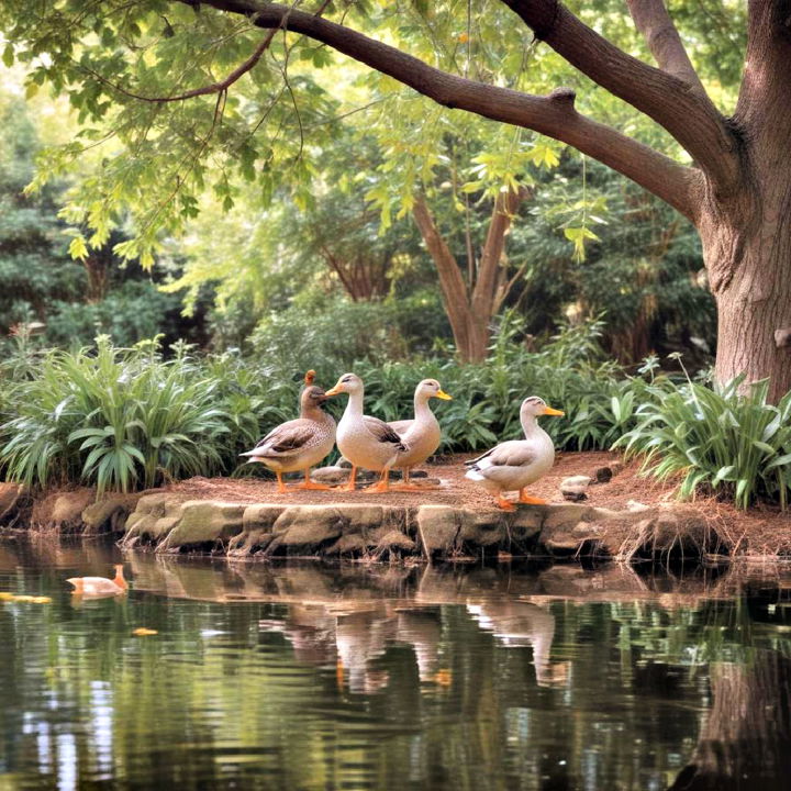 tree shaded sanctuary duck pond