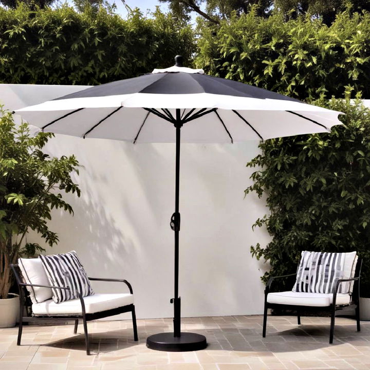 two tone black and white umbrella