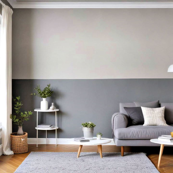 two tone walls living room