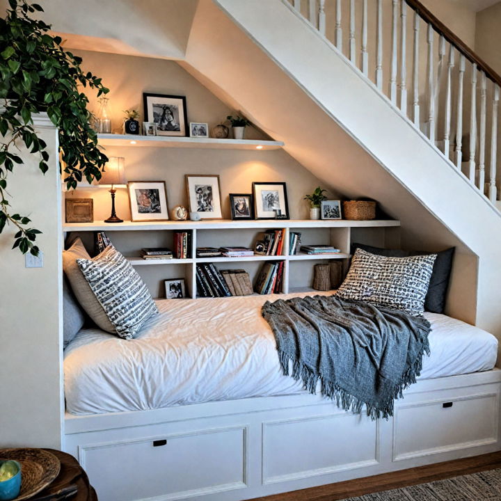 under stair bed nook